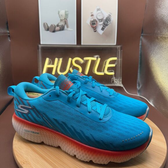 Skechers - Men's Go Run Maxroad 5 Blue/Orange Sz 9.5 - Picture 1 of 10